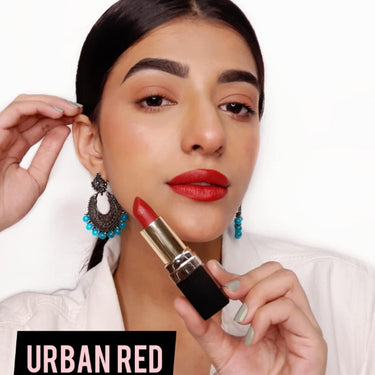 Iba Long Stay Matte Lipstick for Women- M21 Urban Red, 4g | Creamy Matte Finish & Smooth Texture| Long-Lasting | Hydrated Lips | Enriched with Vitamin E| Intense Colour & Highly Pigmented | Lip Makeup